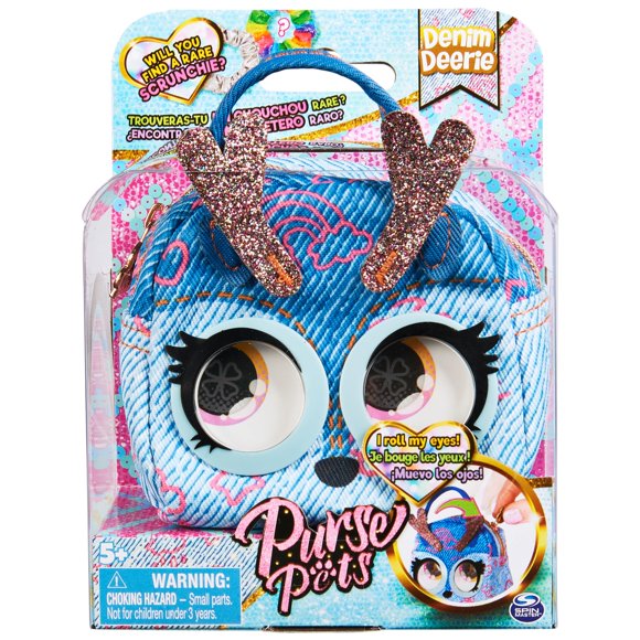 Monedero de juguete Pets Micros Denim Deerie con rollo de ojos para niñas mayores de 5 años