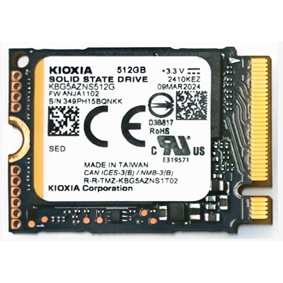 KIOXIA Former Toshiba 512GB KBG5AZNS512G M.2 NVMe PCIe Gen4 x4 2230 30mm Genuine Solid State Drive