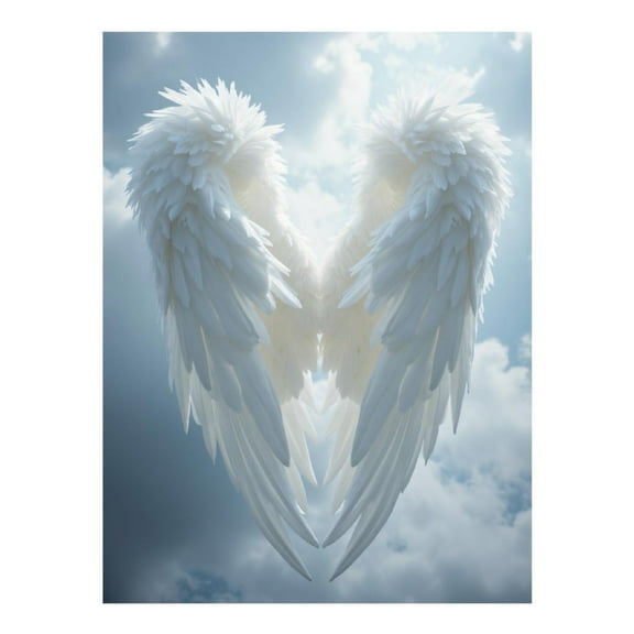 Diamond Art Kits for Adults - 5d Majestic White Feathered Wings Sky Diamond Painting for Adults, Diamond Art for Adults Beginners, Diamond Painting Kits for Adults for Home Wall Decor