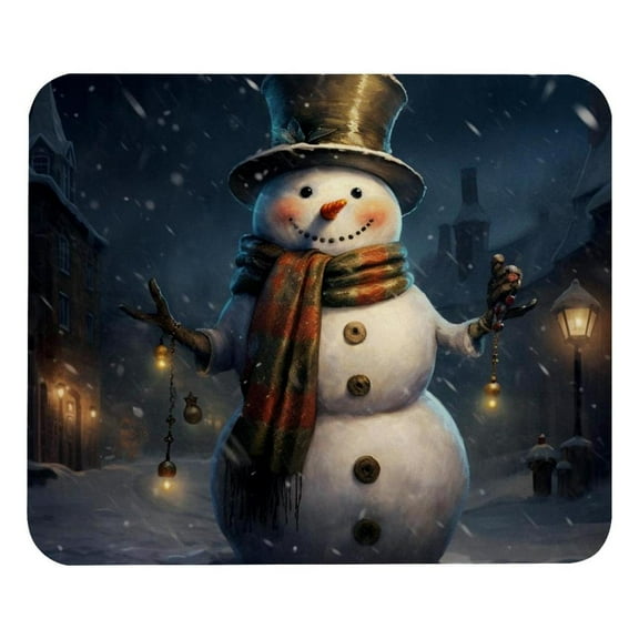 Retro Christmas Snowman Mouse Pad for Wireless Mouse Home Office Desk Laptop with Rubber Base