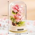 thumbnail image 3 of Flower Bouquet Set Rotating Music Box DIY Friends Set Botanical Collection Flowers Bonsai Tree Building Blocks Valentine's Anniversaries New Year Birthday Gift for Women Friends(Pink Rose), 3 of 7