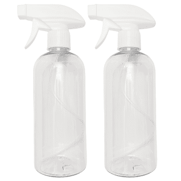 Plastic Spray Bottles (16oz/2-Pack) Refillable Bottles with Adjustable Sprayer Head