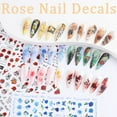 thumbnail image 4 of 6 Sheets Flower Nail Art Stickers, Spring Rose Nail Decals 3d Self Adhesive Design Charm, 4 of 5