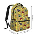thumbnail image 5 of Horeoi 90s Audio Tape Print Eco-Friendly Lightweight Student Backpack for School Travel - Ergonomic Padded Laptop Compartment & Multi-Pocket Design, 5 of 5