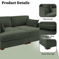 thumbnail image 6 of UIXE Chaise Lounge Indoor Upholstered Corduroy Sofa with Armrest for Living Room Bedroom, Green, 6 of 7