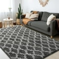 thumbnail image 5 of AllWays Plaza Shag Area Rug 5x7 Feet Extra Soft Rugs for Living Room, High Pile Indoor Carpet for Bedroom, Playroom, Nursery, Home Decor, Geometric, Dark Grey/White, 5 of 18