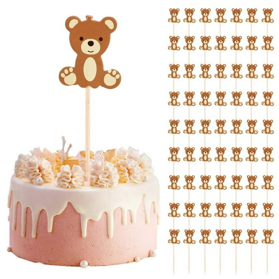Cute Bear Food Picks Cake Dessert Toothpicks Fruit Forks Wedding Birthday Baby Shower Decoration Supplies