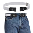 thumbnail image 2 of Siminsem Men's Comfort Adjustable No Buckle Elastic Belt Under $8 Stretch Khaki Webbing Belt for Jeans & Khakis – Slip-On Ratchet or Hook Closure – One Size Fits Most, 2 of 5