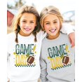 thumbnail image 3 of Trendy Game Day Sweatshirt for Women, Teens, and Kids Green & Yellow Girly Football Sweater White Sweatshirt Youth Small, 3 of 5