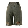 thumbnail image 6 of Women's Knee Length Baggy Denim Shorts Distressed Ripped Straight Wide Leg Jean Shorts Alt Clothes, 6 of 7