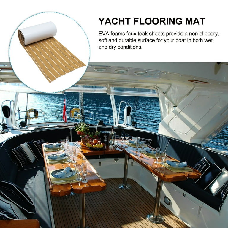 2 Rolls Flooring Mats Outdoor+floor+mat Yacht for PVC Boat Parts Aluminum Boats Accessories Decorative Eva, Size: 240X45CM, Brown