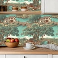 thumbnail image 5 of Peel and Stick Wallpaper Contact Paper Chinoiserie Garden Landscape Vintage Countryside House Bridge Tree Self Adhesive and Removable 24in x 118in, 5 of 8