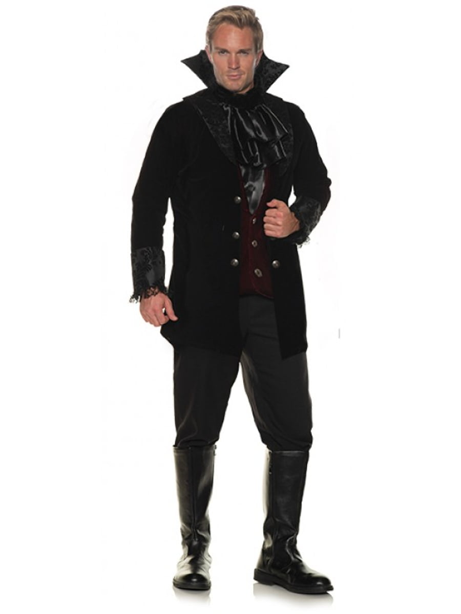 Skull Master Adult Men's Costume Long Black Coat Halloween Dress Up Underwraps 
