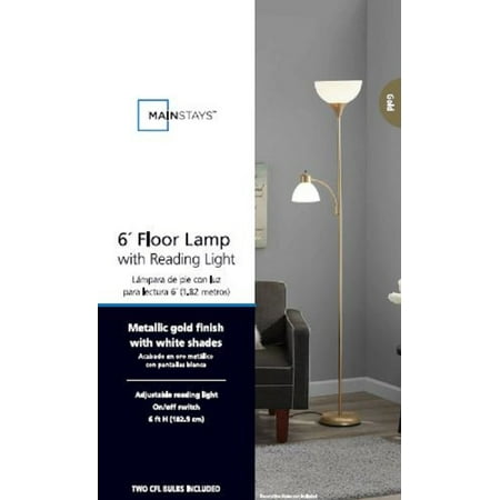 Mainstays Floor And Reading Light Gold