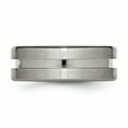 thumbnail image 3 of Titanium Grooved 8mm Brushed and Polished Band Ring 9 Size, 3 of 6