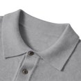 thumbnail image 3 of TOUMENY Men Sweater Casual Button Down Collared Long Sleeve Slim Fit Knitted Pullover Fall Winter Warm Solid Color Fashion Tops Dark Gray XL, 3 of 6