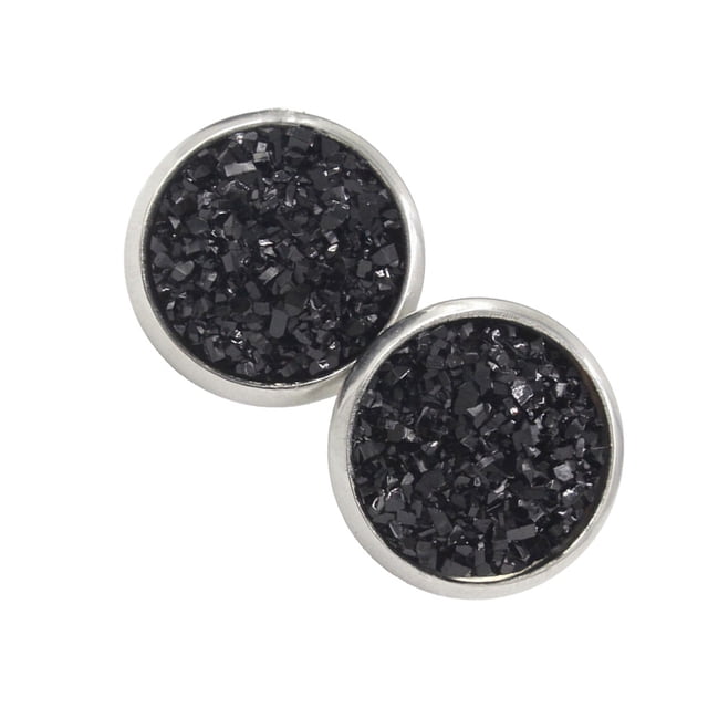 Jumpingount Pendientes Gotas para los oídos de acero inoxidable Galvanoplastia fina Superficie lisa Ligero Pendientes Magnífico regalo para boda Ropa, zapatos y accesorios Miscelánea Negro Jumpingount AP009493-12B