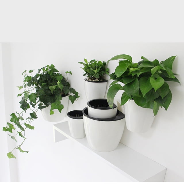 2 Piezas De Plástico Con Riego Automático, Maceta Colgante, Macetas, Maceta, Soporte Para Plantas Con Gancho, Decoración, Decoración De Jardín DYNWAVEMX Macetas colgantes con autorriego