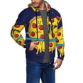 thumbnail image 2 of Uemuo PLANETA EN FORMA DE PIZZA for Men's Fashion Full-zip Hoodies & Sweatshirts with Kangaroo Pocket, Zip-up Hooded Sweatshirt, Moisture Wicking & Breathable-Medium, 2 of 5