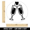 thumbnail image 2 of Cheers Toast Champagne Heart Love Wedding Anniversary Self-Inking Rubber Stamp Ink Stamper - Dry Pad (No Ink) - Mini 1/2 Inch, 2 of 7