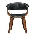 thumbnail image 7 of Wood and Black Faux Leather Mid-Century 18-Inch Seat Height Dining Chair, 7 of 7