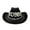 Black, variant on Western Cowboy Hat with Lettering Design for Stage Performances Party Rhinestone Sequins Wedding Bridal Decoration Dress Up Accessories Wide Brim Fedora Panama Unisex Rolled Cap White One Size