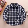 thumbnail image 2 of XIMIN Boys Flannel Shirt Toddler Kids Buffalo Plaid Long Sleeve Button Down Shirt Casual Fall Winter Tops, 2 of 9