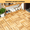 Yellow, variant on 30 PCS Interlocking Deck Tiles Striped Pattern, 12" x 12" Square Acacia Hardwood Outdoor Flooring for Patio, Bancony, Pool Side
