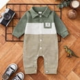 thumbnail image 2 of Gerichy Newborn Baby Girl Boy Winter Clothes Long Sleeve Lapel Jumpsuit Collar Plaid Romper Playsuit 0 3 6 9 12 18 Months Infant Baby Boys Fall Outfit, 2 of 6