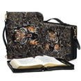 thumbnail image 3 of Kuiaobaty Tiger Camo Print Bible Cover with Handle, Zippered Bible Carrying Case for Women Men, PU Leather Bible Tote Bag for Kids, Bible Book Cover Bible Accessories Christian Gifts, M, 3 of 7