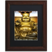 Trademark Fine Art "Gold Buddha" Canvas Art by Philippe Hugonnard, Black Matte, Wood Frame
