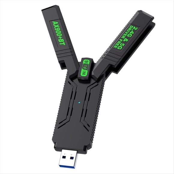 Adaptador Bluetooth WIFI6 2 en 1 de 900 Mbps, 4 Antenas, Banda Dual 2.4G y 5G, 802.11AX, USB 3.0, Receptor de Tarjeta Inalámbrica, Sin Controlador