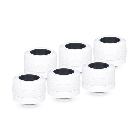 Alphacool Eiszapfen PRO HardTube G1/4" Fitting, 16mm OD, White, 6-pack