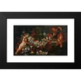 thumbnail image 2 of Abraham Brueghel 14x10 Black Modern Framed Museum Art Print Titled - Garlands of Flowers with Putti in a Landscape, 2 of 5