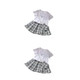 thumbnail image 4 of Sonducket Camiseta de verano para niña, conjunto de con cintura elástica, viaje, senderismo, evento, niños, camisetas de cuello , Kit de ropa, Type9 NO9, 4 of 6