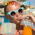 thumbnail image 2 of Assorted Colors Flexible Plastic Straws, Bendable Drinking Straws, Suitable for Hot or Cold Drinks, 100 Pcs Per Pack, Colored Striped Straws, BPA-Free, Food Safe Material, Spill, 2 of 5