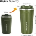 thumbnail image 3 of 17oz Stainless Steel Vacuum Insulated Tumbler - Coffee Travel Mug Spill Proof with Lid - coffee Cup for Keep Hot/Ice Coffee Tea and Beer (Green), 3 of 6