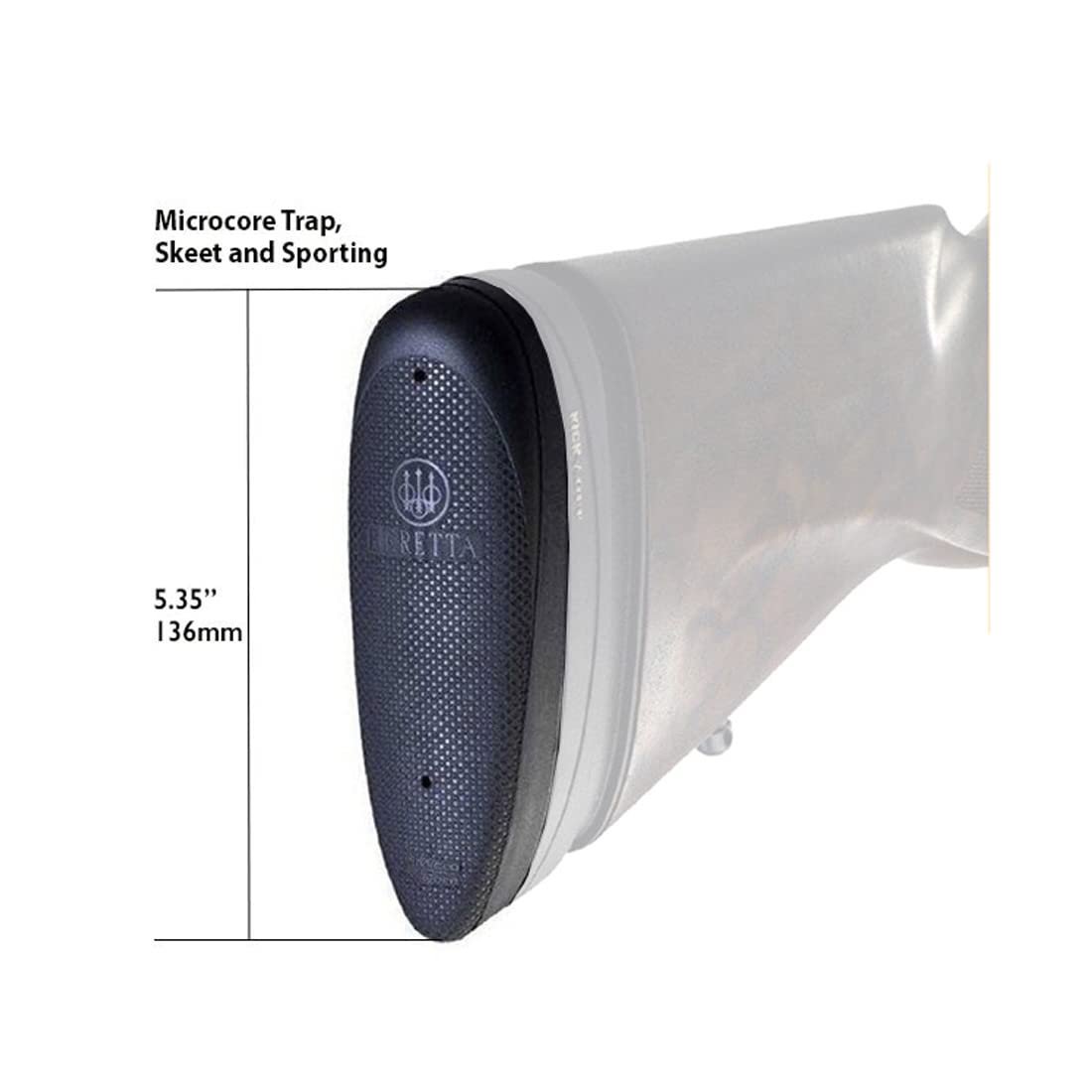 Beretta Micro-Core Competition Recoil Pad - Trap, 28mm/1.11in, Black