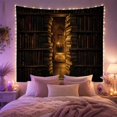 thumbnail image 2 of Grand Library with Tall Bookshelves and Golden Archway, Cozy Vintage for Book Lovers, Scholarly Decor, Graduation Gift, Tapestry Wall Hanging for Home Library and Study Room, 2 of 7