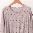 thumbnail image 5 of Asxite Plus Size Womens Pajamas Casual Loose Breathable Long Sleeve Crew Neck Soft Polka Ruffle Sleep Shirt, 5 of 6