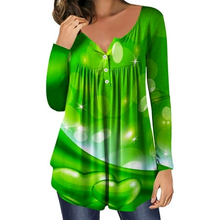 

St Patricks Day Shirt Girls Shamrock Shirts for Women St Patricks Day Earrings Shirt St Patricks Day Maternity Shirts Womens 3/4 Sleeve Tops And Blouses