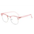 thumbnail image 1 of Classic Semi Rimless Anti Radiation Blue Light Blocking Glasses Men Square Ray Filter Eyeglasses Frames Computer Women Goggles Transparent Pink, 1 of 6