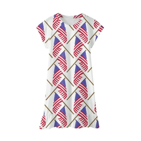 

PEASKJP Summer Dresses for Girls 2023 Girls Flower Vintage Floral Lace Short Sleeve Solid Mid-Length Length Dress Mid-Length Casual Dresses for Girls Red 9-10 Years