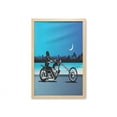 thumbnail image 1 of Motorcycle Wall Art with Frame, Art with Chopper Motorcycle Biker Riding Starry Night Sky Cityscape Silhouette, Printed Fabric Poster for Bathroom Living Room, 23" x 35", Black Navy, by Ambesonne, 1 of 2