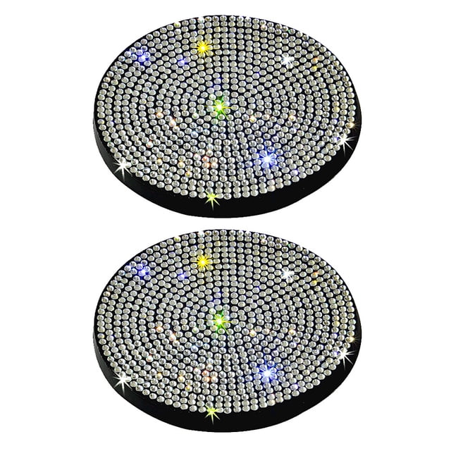 Kenally Alfombrilla para portavasos automotriz de 2 piezas, accesorios antideslizantes para almohadillas de diamantes de imitación Automoción decorativa y accesorios Weiß Kenally VI015475-02B
