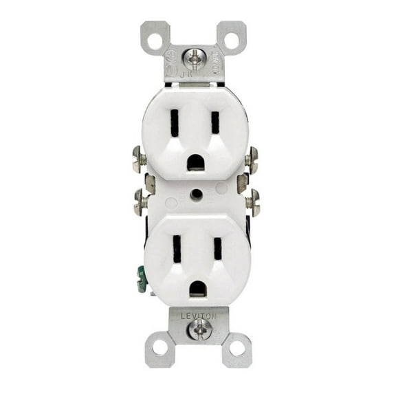 Leviton 12650-00W 12650-00W 15 Amps 125 V Duplex White Outlet 5-15R