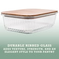 thumbnail image 5 of Mesa Living Ribbed Glass Food Storage Set with Wood Lids, 8pc Set, 5 of 7