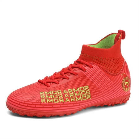 

Boy s Soccer Shoes Kids Football Boots Cleats High-Top Spikes Soccer Shoes Girls Outdoor Athletic Training Sneakers