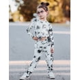 thumbnail image 4 of Arshiner Girls Casual Twist Front Lightweight Sweatshirt Tie Dye Printed Long Sleeve Crop Tops Pullover, 4 of 6