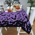 thumbnail image 6 of Square Halloween Tablecloth 60×60 Inch, Halloween Purple Tablecloths Bat Washable Table Cover, Spooky Decoration Table Cloths Decor for Party Picnic Dinner, 6 of 6